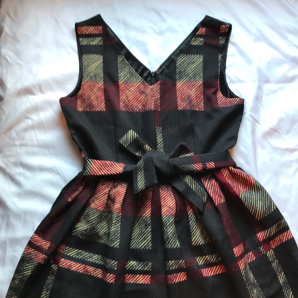 Black pattern work dress